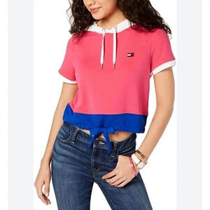 Tommy Hilfiger Sport Hooded Cropped Plus Size Top